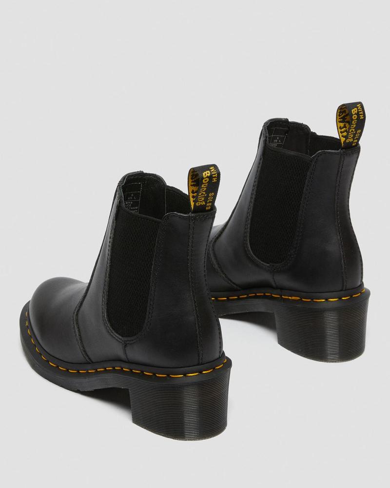 Black Women's Dr Martens Cadence Leather Heeled Heeled Boots | CA 136UZG